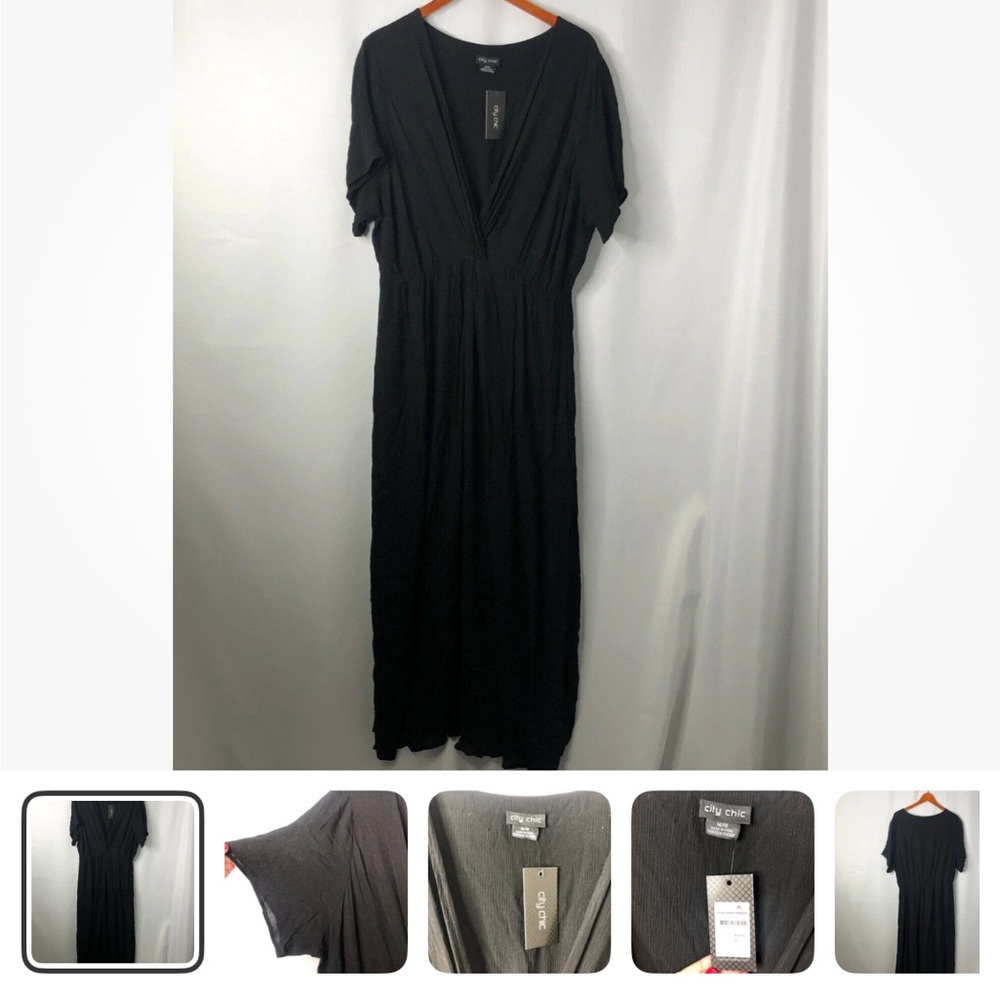 City Chic Black Knot Maxi Dress